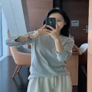 스프링 골지 단가라 라운드넥 티셔츠 (6 color)