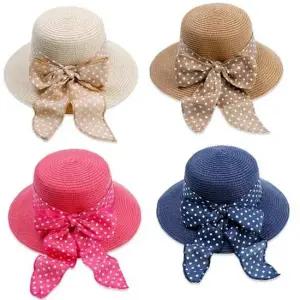 도트리본 밀짚모자 (SM010)