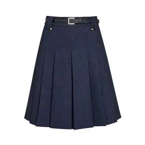 [JJ지고트](신세계 사우스시티)벨티드 플리츠 미들 데님 스커트 GS3N8SK341