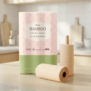 휴홈 무표백 순수 롤 대나무 키친타월 140매 12롤