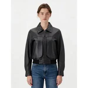 [벨 마르슈] 램스킨 패치 포켓 포인트 레더 자켓