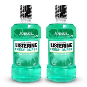 리스테린 후레쉬버스트 스피어 민트향 입냄새제거 구강청결제 가글 750ml 2개