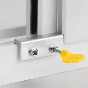 창문 잠금장치 방충망 스토퍼 듀얼형 2개입 안전 고정 창틀 방범 도구