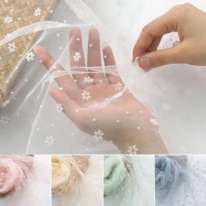 데님원단 웨딩 드레스 옷 매화꽃 눈송이 꽃 메쉬 천 부드러운 여름 미터로 얇은 명주 그물 원단