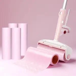 3M 스카치브라이트 핑크 돌돌이 테이프클리너 간편청소 체리블라썸 롱핸들 밀대 세트 청소필수