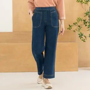 [디얼마미] 이루 포켓 데님팬츠 /마담 미시 중년 여성 빅사이즈 40대 50대