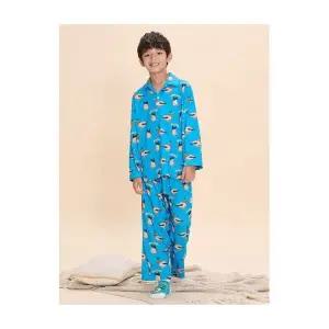 매장정품 [빈폴키즈][Print Bakery] 아노락 전판 패턴 잠옷 - 블루 (BI494 246732