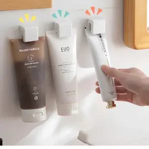 뷰티홈 심플 무타공 부착형 다용도 욕실정리 치약 폼클렌징 걸이 거치대 디스펜서