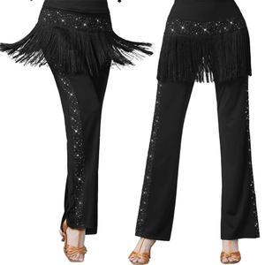 댄스 바지 라인 살사 차차 치마바지 사교 스포츠 핫픽스 레이어드