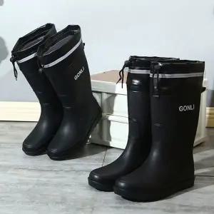 남성 JQN056D5 블랙 다용도 방수 작업화 중목 레인부츠 장화