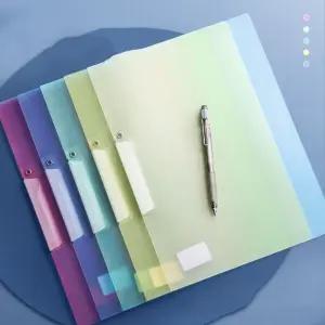 반투명 회전 클립 파일 케이스 바인더 파일함 10개입서류가방 정리함 A4 화일철 서류 보관함 책가방 꽂이