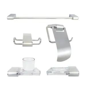 욕실 5품 악세사리 SW3700 실버 세트 인테리어 고급 소세트 휴지걸이 수건 비누받침대 다용도