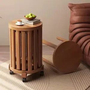 원목 스툴 수납 화장대 세트 고무나무 미니 콘솔 스툴의자 내추럴 뜨레야 거울 입식 수납형