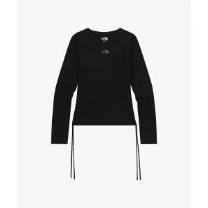 매장정품 노스페이스 THE NORTH FACE NT7TR80L 화이트라벨 여성 셔링 긴팔 라운드티 BLACK 229290