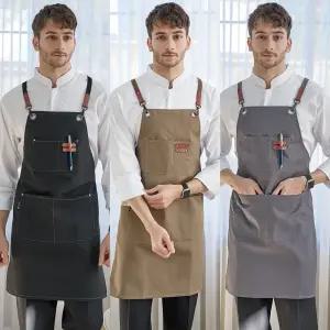 생활방수 펀칭 옥스포드 앞치마 3컬러 면혼방 X형 주방 서빙 카페 커피숍 행사 공방 단체 다용도앞치마
