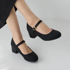 그리민 청키힐 메리제인 펌프스 4.5cm