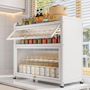 수납장 주방 미니 조미료 보관 화이트 홈카페 2단 선반 40cm 장식장 틈새