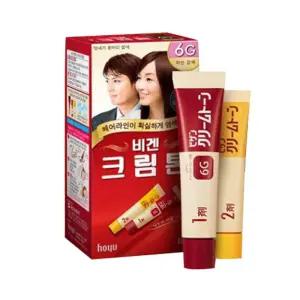 비겐크림톤 6호 자연갈색 헤어 염색약 40g 새치커버 새치염색약 갈색염색약 크림염색약 머리염색약