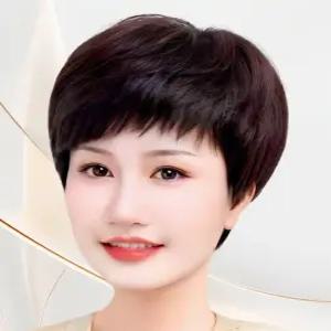 정수리 여성 인모 부분가발 중년 탑커버 가르마 볼륨