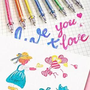 볼펜 컬러 세트 글리터 메탈 다이어리꾸미기 신학기 반짝이펜 다꾸펜 그림펜 반짝이볼펜 8색