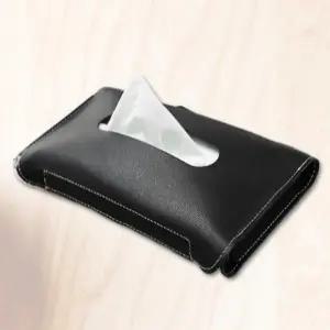 차량용 티슈 홀더 걸이형 가죽 각티슈 차량용 티슈 케이스 휴지 인테리어 정리함 커버 정리 수납 소품 천장