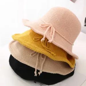 봄 여름 가을 이리본 벙거지 여성 여자 모자 버킷햇 밀짚모자 밀짚 버킷햇 썬캡 봄 벙거지 준캡 여성