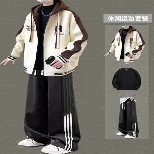 후드티 후드 맨투맨 티 풀오버 캐주얼 웨어 봄 가을 2026 봄/가을 남성 세트 트렌디한 쓰리피스 10대들 스