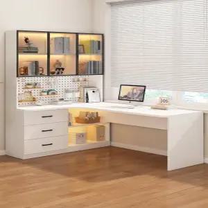 책상 컴퓨터 숙소 서재 노트북 공간활용 책장 데스크 사무용 탁상