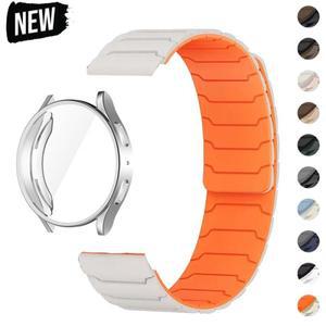 워치 7 6 5 4 40mm 풀 TPU 케이스+스트랩 자석 실리콘 스트랩+보호 커버