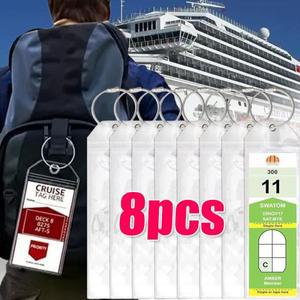 1-8개 크루즈 여행 가방 태그 라벨, 쉽게 분류할 수 있는 투명 두꺼운 PVC 항공기