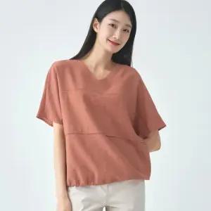 [지센] 여성 V넥 솔리드 반팔블라우스 LFWSO501_RU