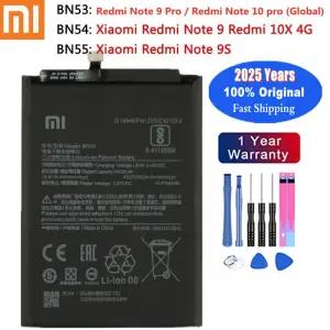 2025 년 100 오리지널 BN53 BN54 BN55 배터리 Xiaomi Redmi 10X 4G / Note 9 Pro 5G 9S 10 pro 전화