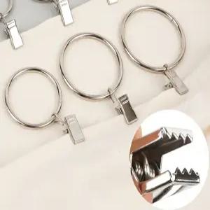 10P 원형 커튼링 집게 실버 커튼걸이