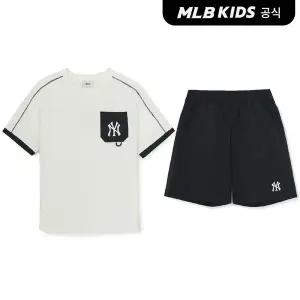 [MLB키즈](공식)26SS 아웃도어 베이직 포켓 레이어드 티셔츠세트 NY (Black) 7AS1B0863-50BKS
