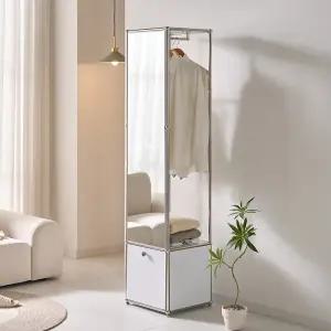 파스코 모듈 400전신거울 행거수납장 YJ-P884 미드센츄리 드레스룸수납장