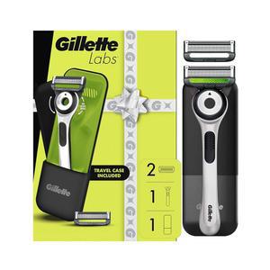 [미국배송] 각질 제거 바 남성 U2019의 샤프 화이트 에디션 핸들 블레이드 리필 2개 및 여행용 케이스 선물 세트가 포함된 질레트랩스