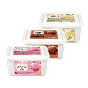 [롯데웰푸드]조안나 5L 대용량 바닐라 딸기 초코 아이스크림 3종 2개 골라담기