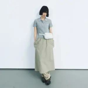 [롯데백화점]캉골 우먼스 케이블 폴로 니트 1917 멜란지그레이 KSEWKN19170