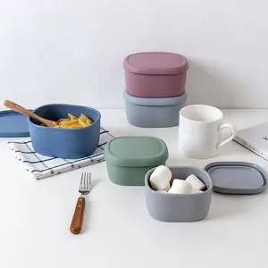 파스텔 실리콘 밀폐용기 3size 대(그린)반찬 밀폐 주방 사각 밥소분 분통 반찬통