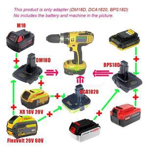 어댑터 변환기 DM18D BPS18D DCA1820 DeWalt Milwaukee Black Decker Porter-Cable Stanley 리튬 이온 배터