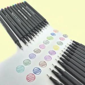 0.4mm 24색 컬러 마카펜 세트 얇은 수성 사인펜 다이어리 꾸미기 드로잉 펜