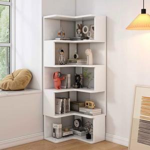 인테리어책장 회전형책장 회전 진열장 모던 원목 5단 코너책장 모서리책장 모서리 선반