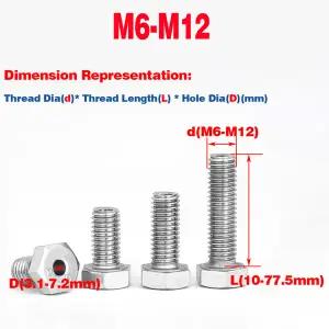 호환  304 스테인리스강 외부 육각 중공 나사 중공 볼트 M6-M12