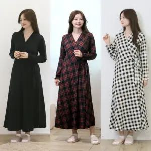 [별별모아]피치기모 롱 랩원피스 홈웨어원피스 수유잠옷 겨울 (41379769A)