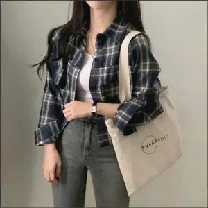 세미크롭 체크남방 간절기 데일리 4컬러 숏 여자 셔츠 여성셔츠 패션셔츠 빈티지셔츠 루즈핏셔츠 데일리셔