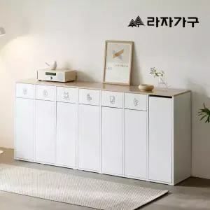 라자가구 리빈 E0등급 재활용 분리수거함 수납장 4칸 70L 4colors