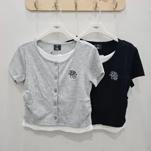 [행텐주니어][모다시흥] 행털주니어 슬림 골지 레이어드 반팔티셔츠 14520-131-437-05_SH