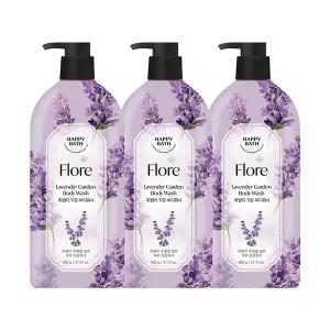 해피바스 플로레 라벤더 가든 바디워시 900g, 3개