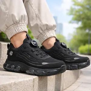 남성 기능성 다이얼 안전화 블랙 작업화 초경량 통풍 매쉬 현장용