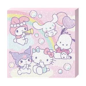 DIY 산리오 레인보우 25X25 캔버스 보석십자수비즈 공예 세트 큐빅 형십자수 캐릭터액자 액자만들기